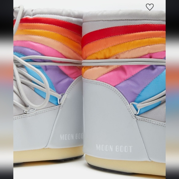 Moon Boot Low Icon Rainbow Snow Boots Moon Boots Low Rainbow Boot Gray - Picture 10 of 16